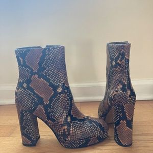 Vince Camuto Jemeria Snake Leather Ankle Platform Boot